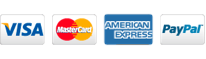 Visa, Mastercard, Amex, Paypal accepted payment options