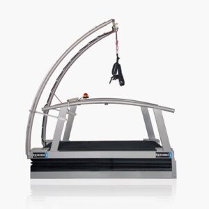 the h/p/cosmos venus treadmill is grey and has a harness