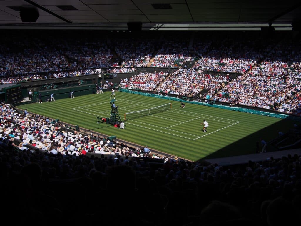 The All England Lawn Tennis Club's centre court at Wimbledon