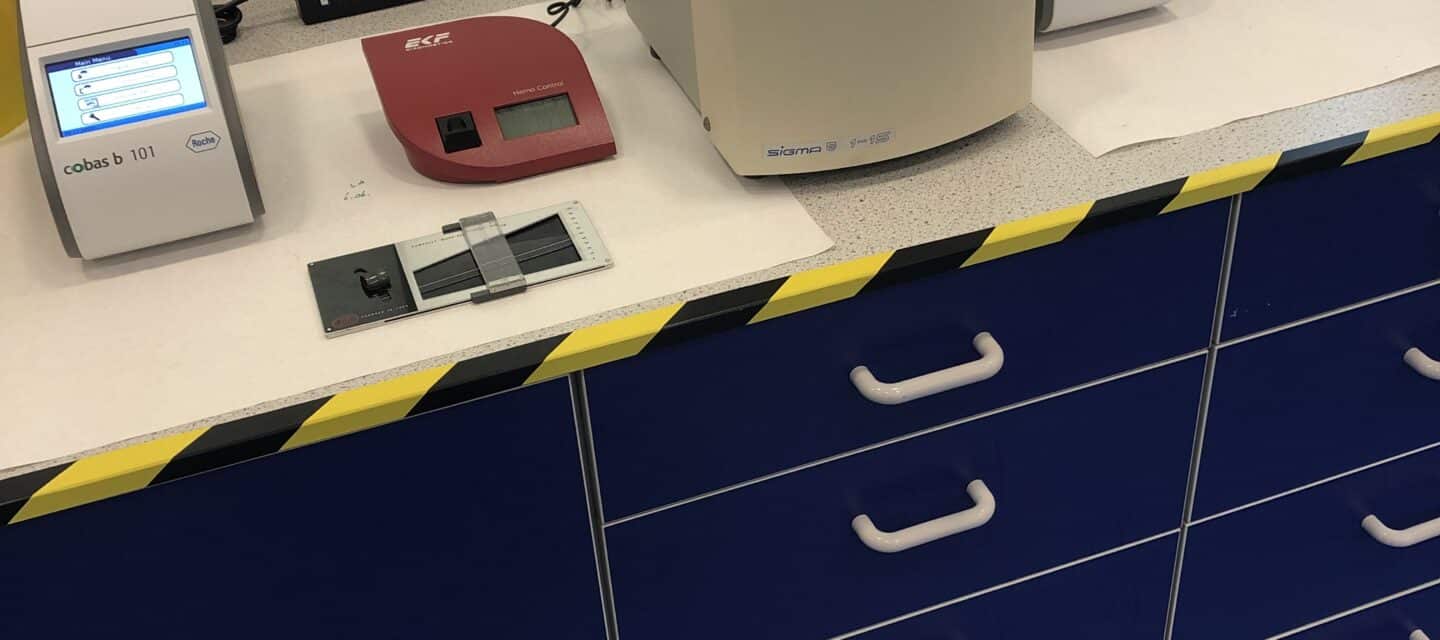 Two Roche Cobus 101 units and a EKF Hemo Control