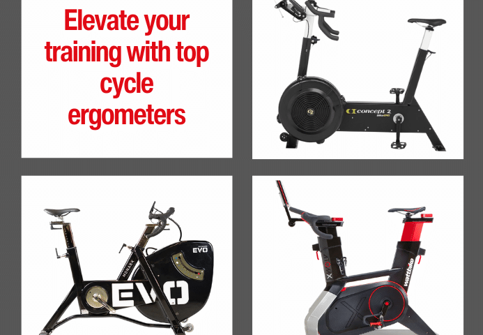 Image showing three cycle ergometers (exercise bikes) available at HaB direct