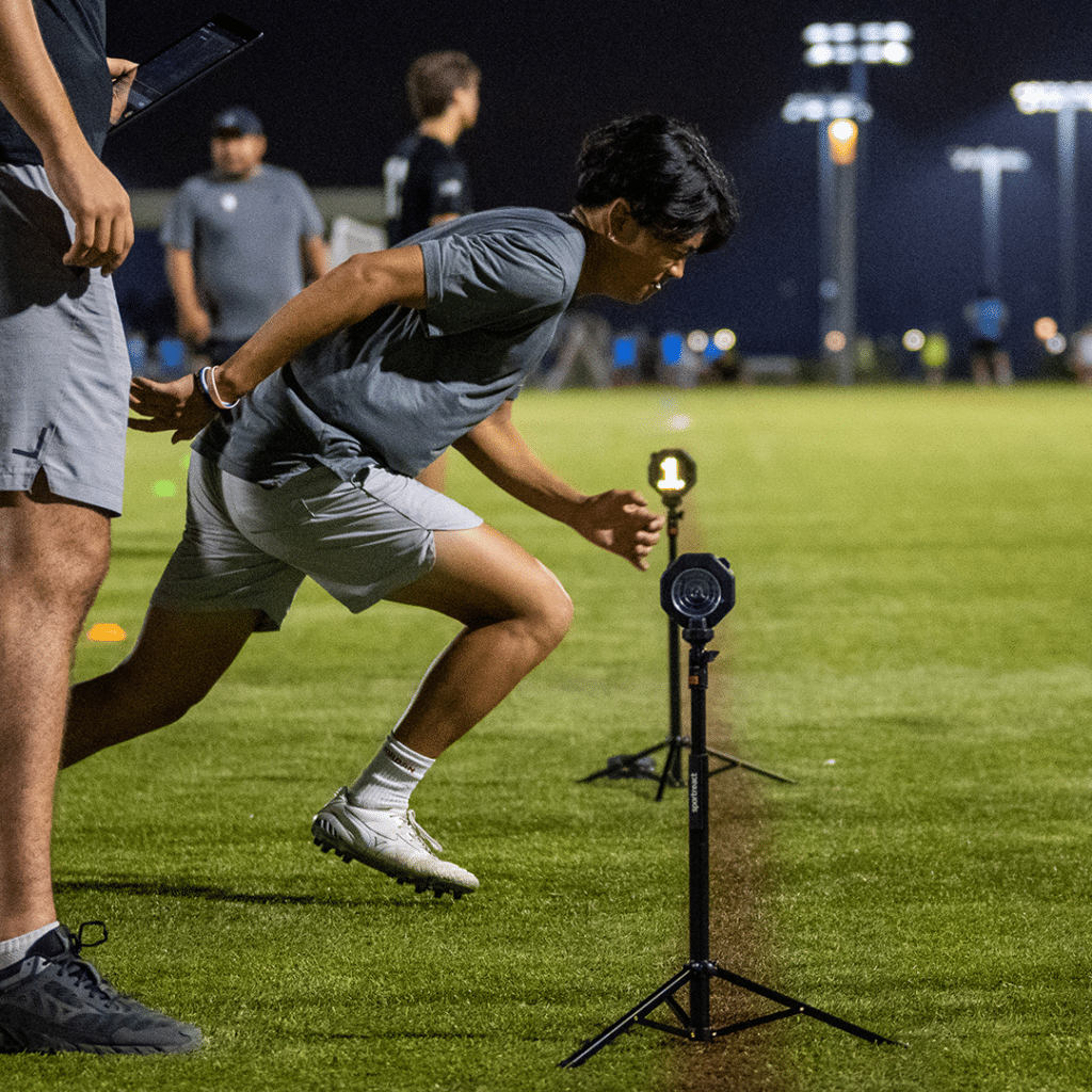 Sportreact timing gates being used by athlete