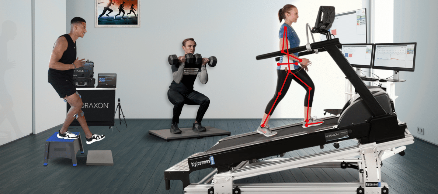 Biomechanics lab with Bertec, Noraxon, zebris and h/p/cosmos